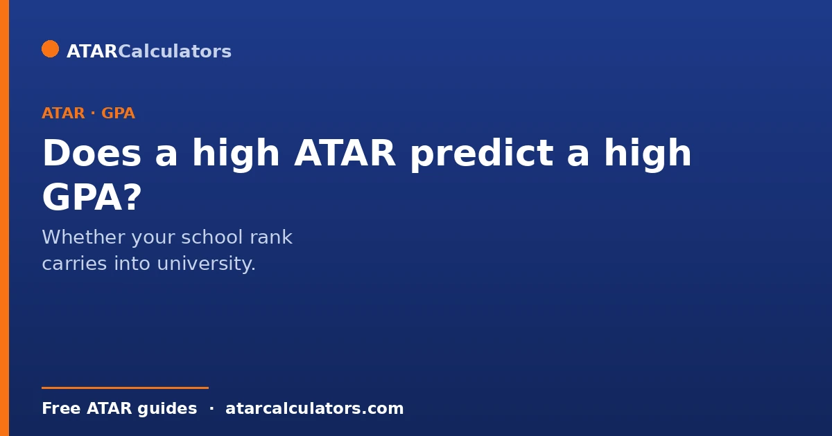 Whether a high ATAR predicts a high university GPA