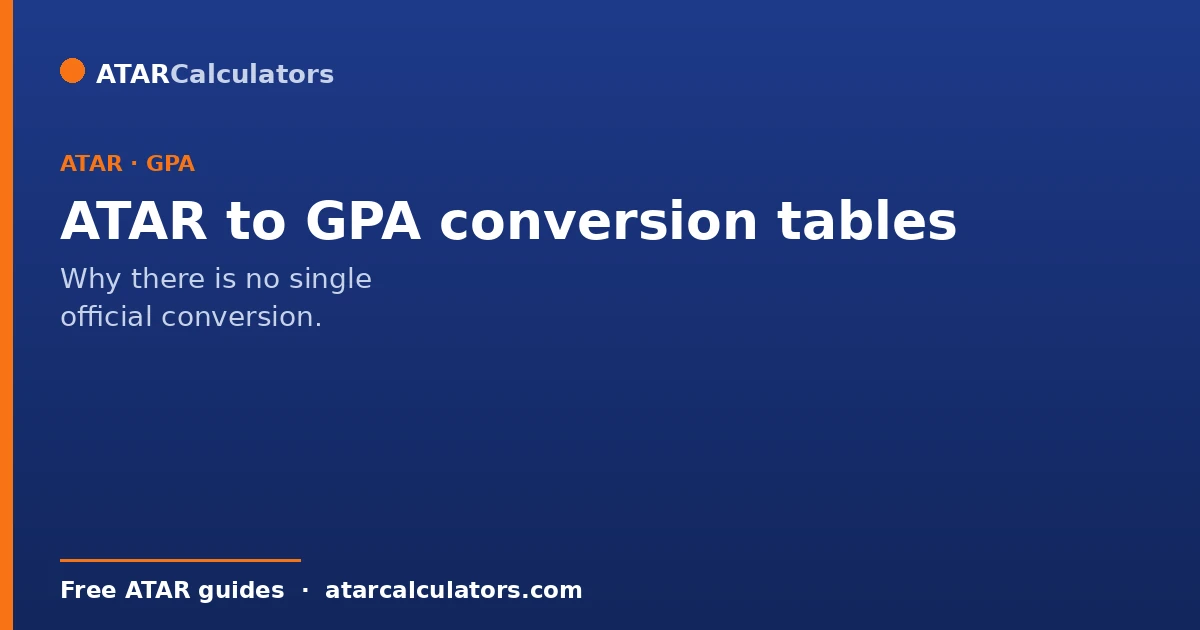 ATAR to GPA conversion tables and why there is no official one