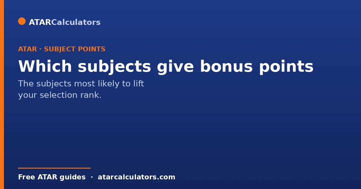 Which subjects give bonus points at Australian universities