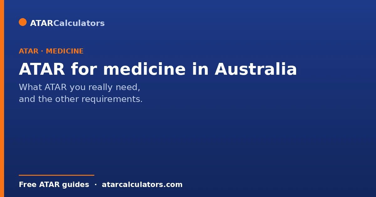 ATAR for medicine in Australia and what you really need