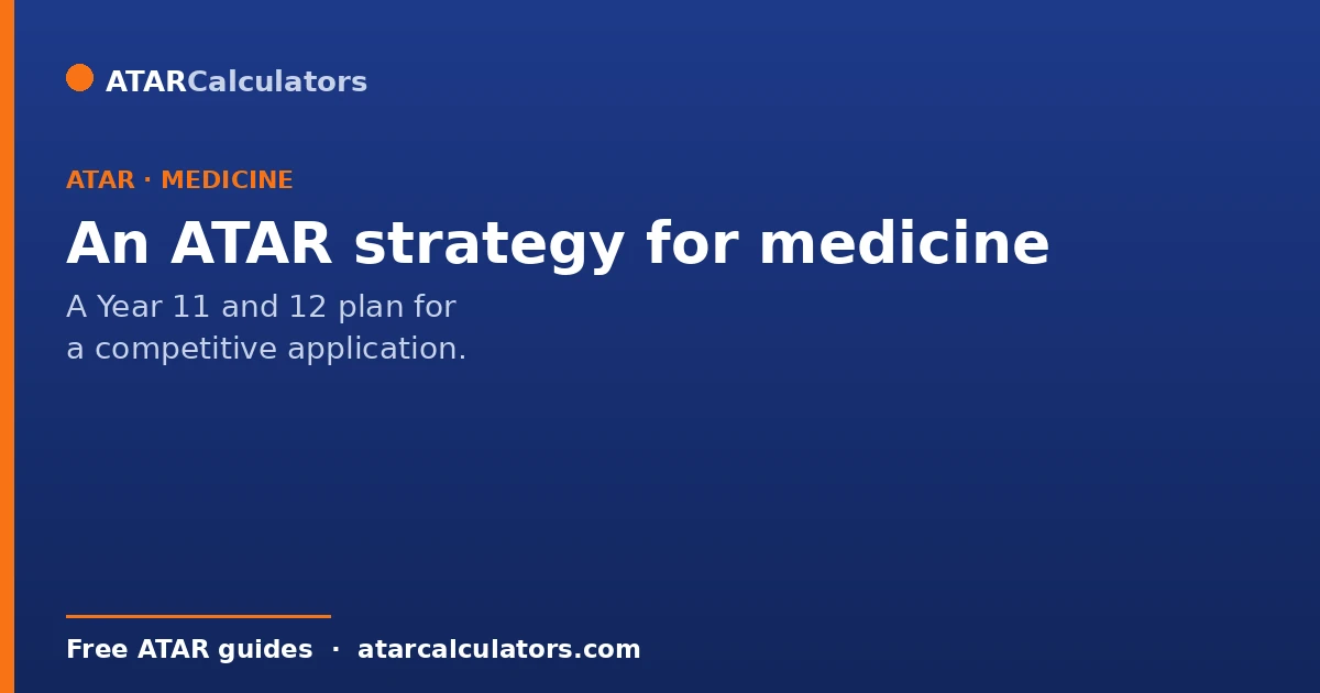 ATAR strategy for medicine across Year 11 and 12