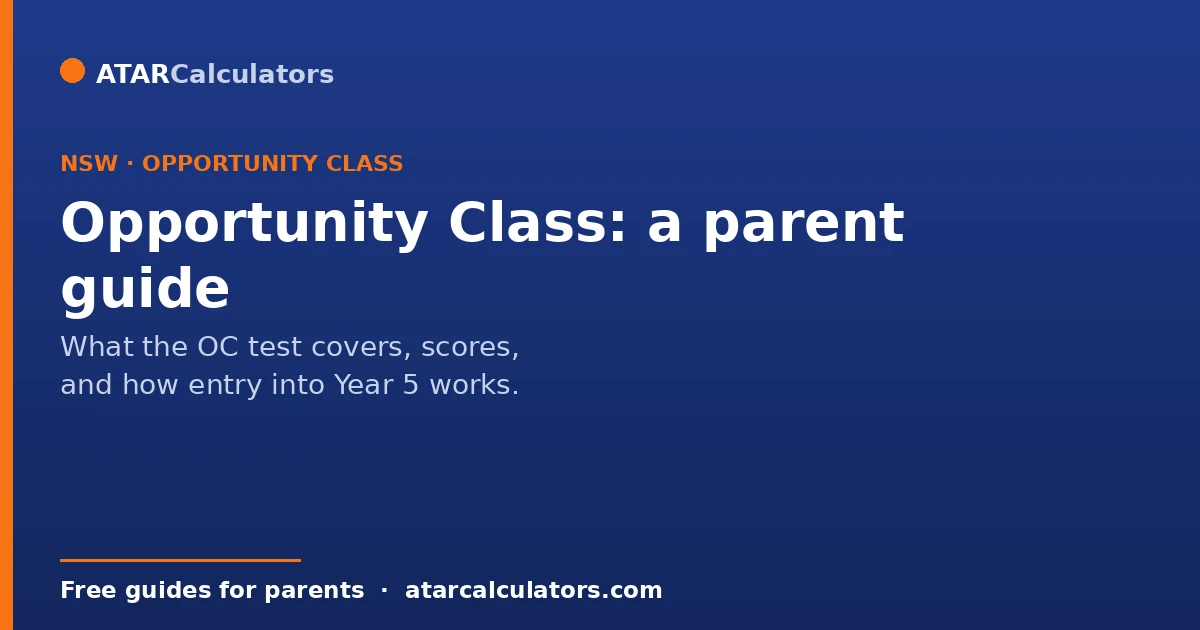 Opportunity Class OC placement score guide for parents