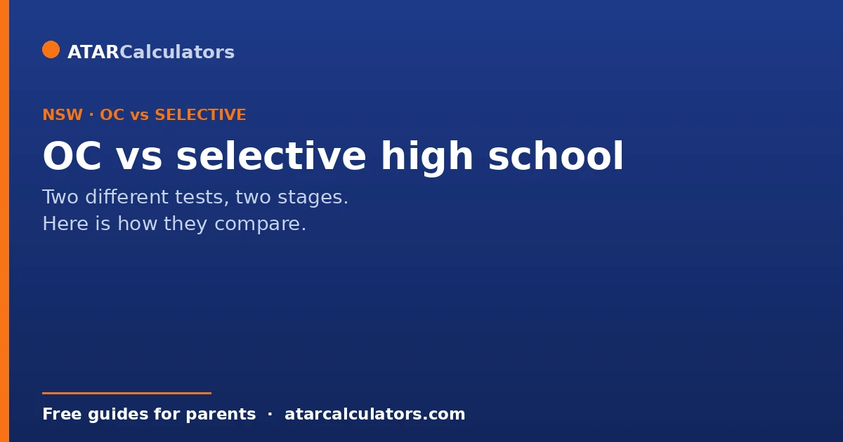 OC versus selective high school, two separate NSW pathways compared