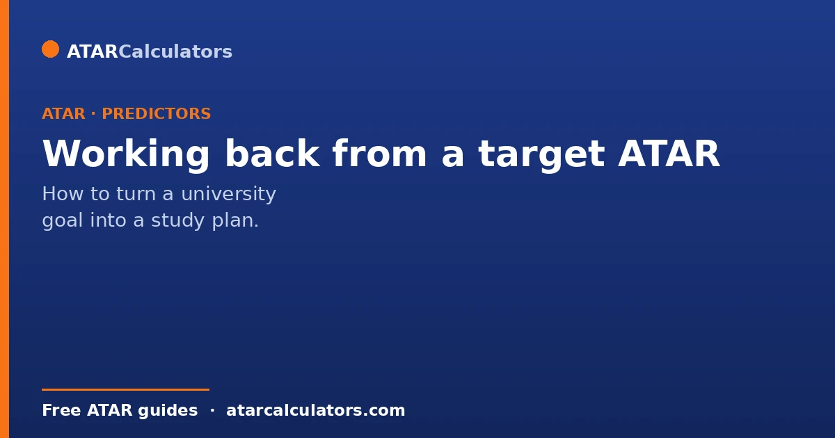 Target ATAR strategy and working backwards from university goals