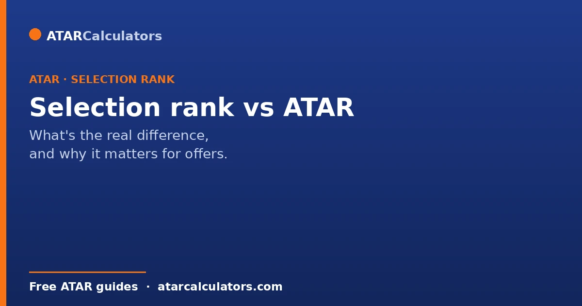 Selection rank versus ATAR, the real difference explained