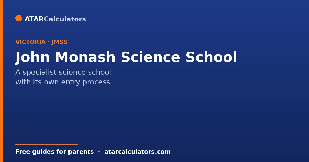 John Monash Science School entry requirements and selection process