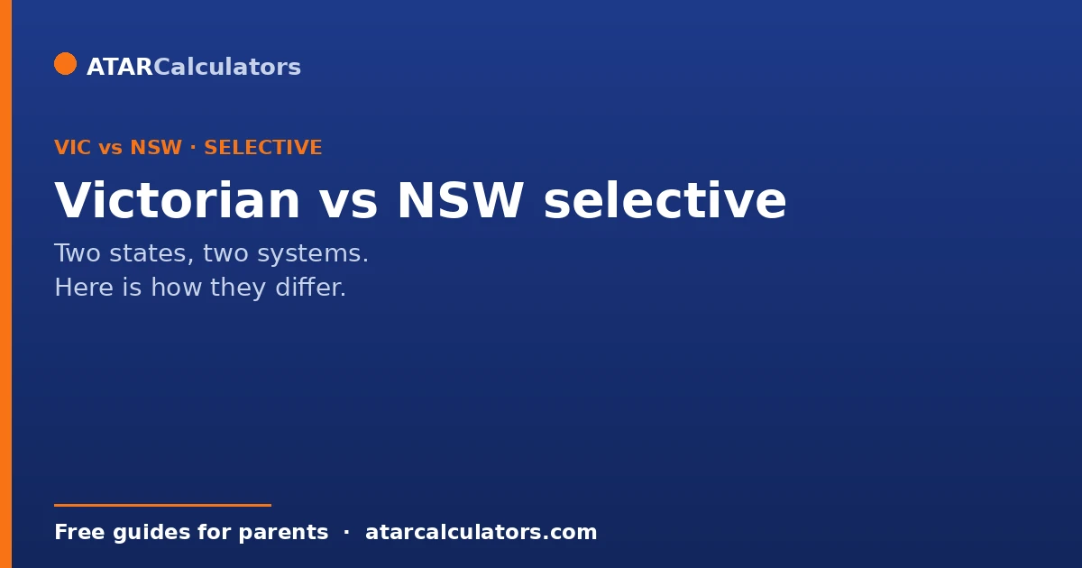 Victorian versus NSW selective schools comparison